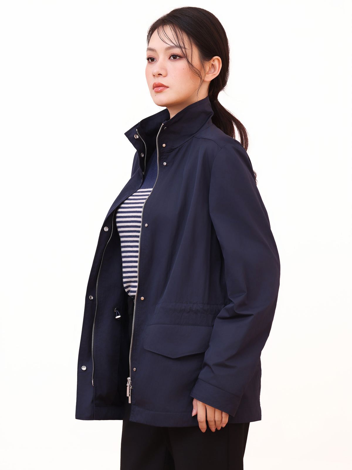 ZIPPED FRONT LONG SLEEVE EFFORTLESS JACKET