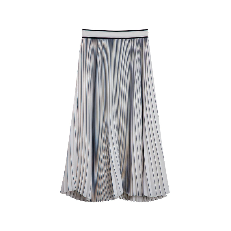 MIDI PLEATED SKIRT WITH PIPING DETAILS