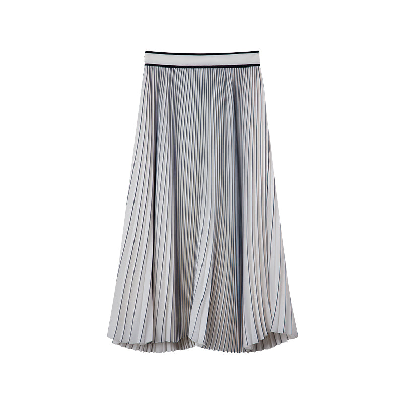 MIDI PLEATED SKIRT WITH PIPING DETAILS