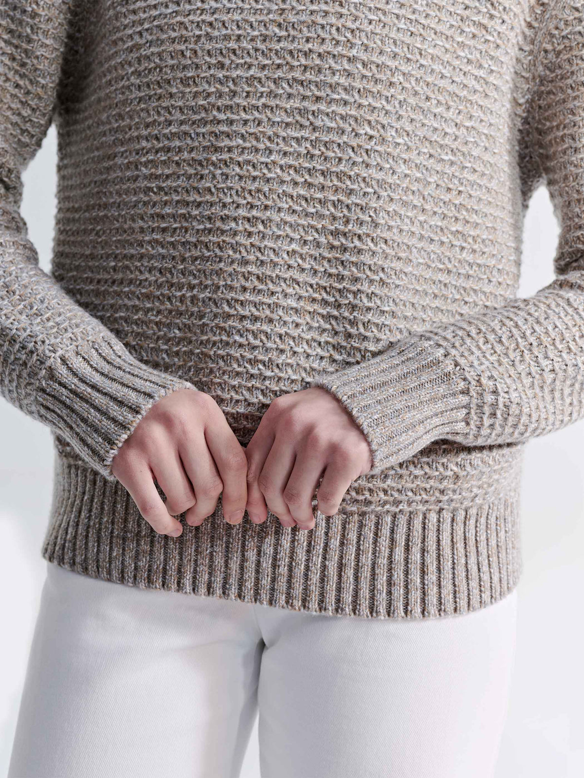 LONG SLEEVE CREW NECK PEBBLE SWEATER