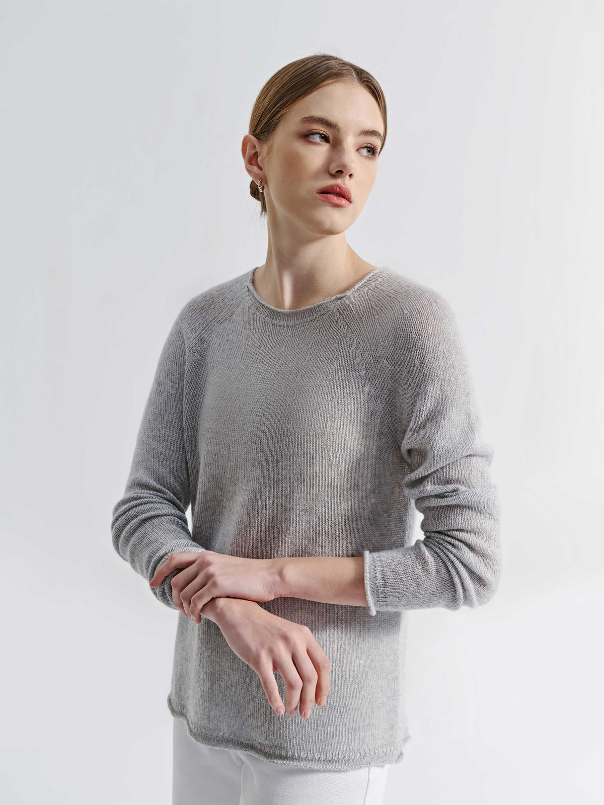 CASHMERE W/ TRIM DETAIL SWEATER