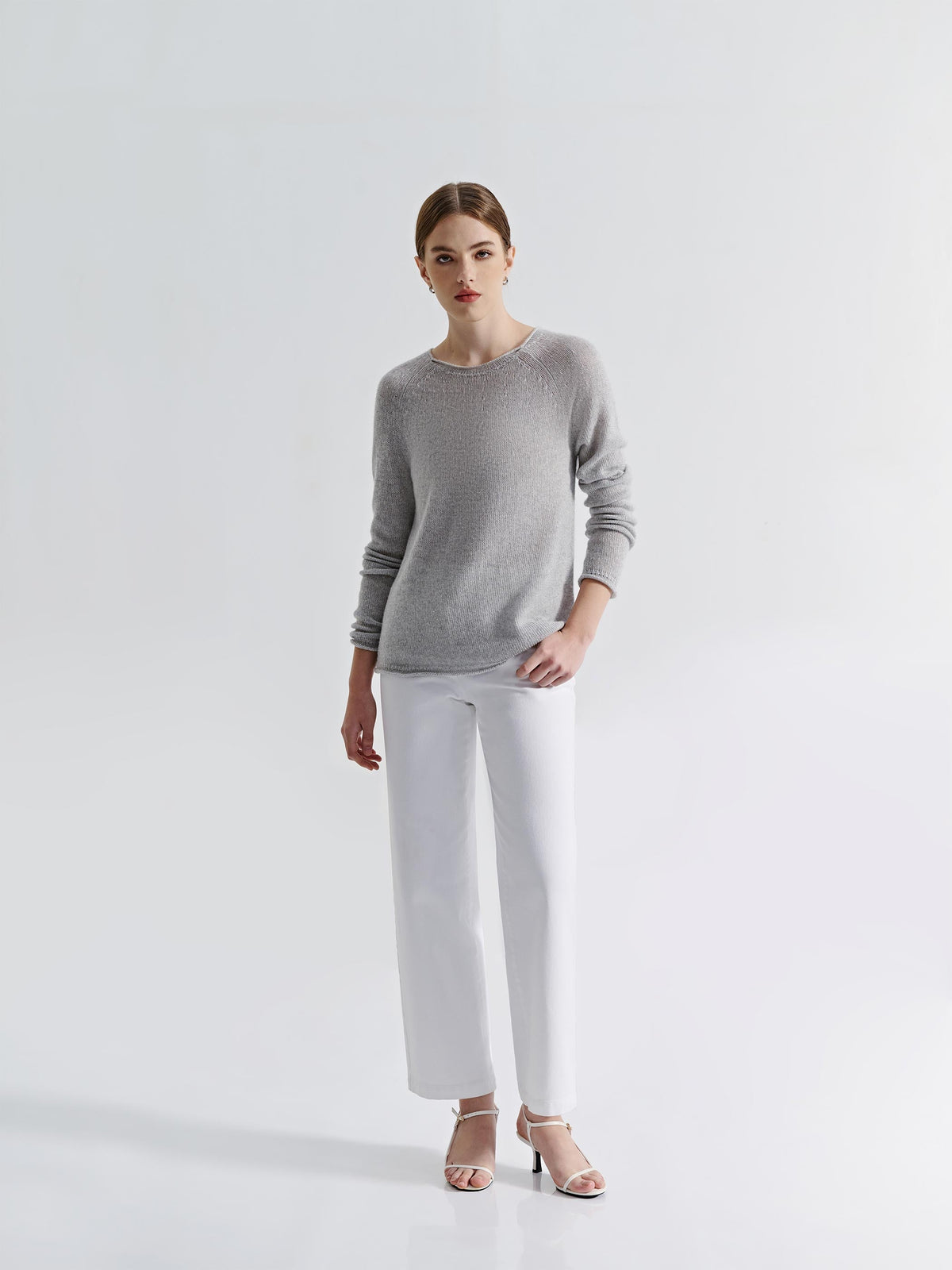 CASHMERE W/ TRIM DETAIL SWEATER