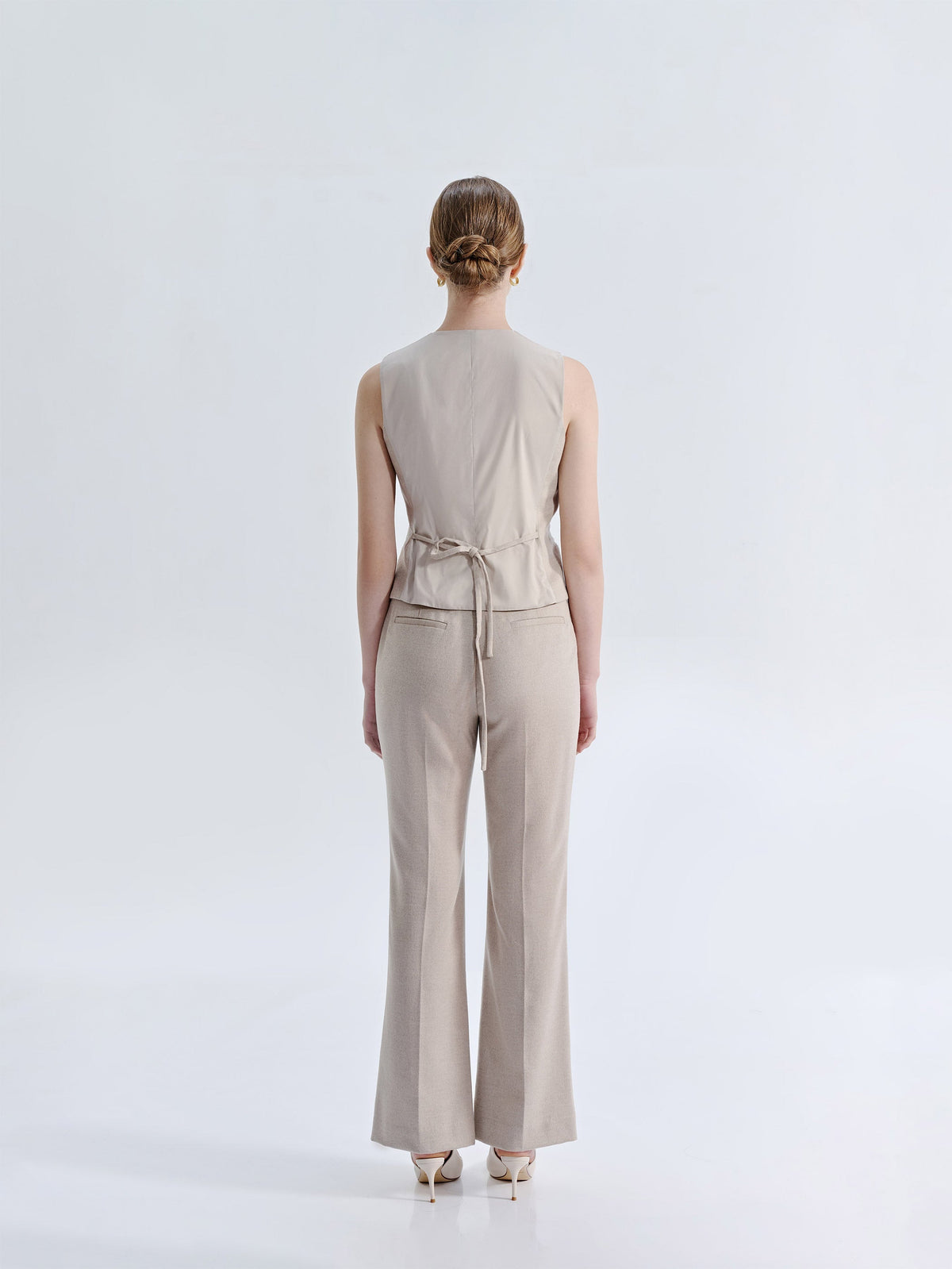 WOOL STRAIGHT LEG SUIT PANTS