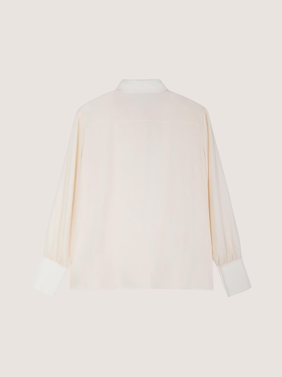 SILK BUTTONED DOWN BLOUSE WITH ELASTIC SLEEVE DETAIL