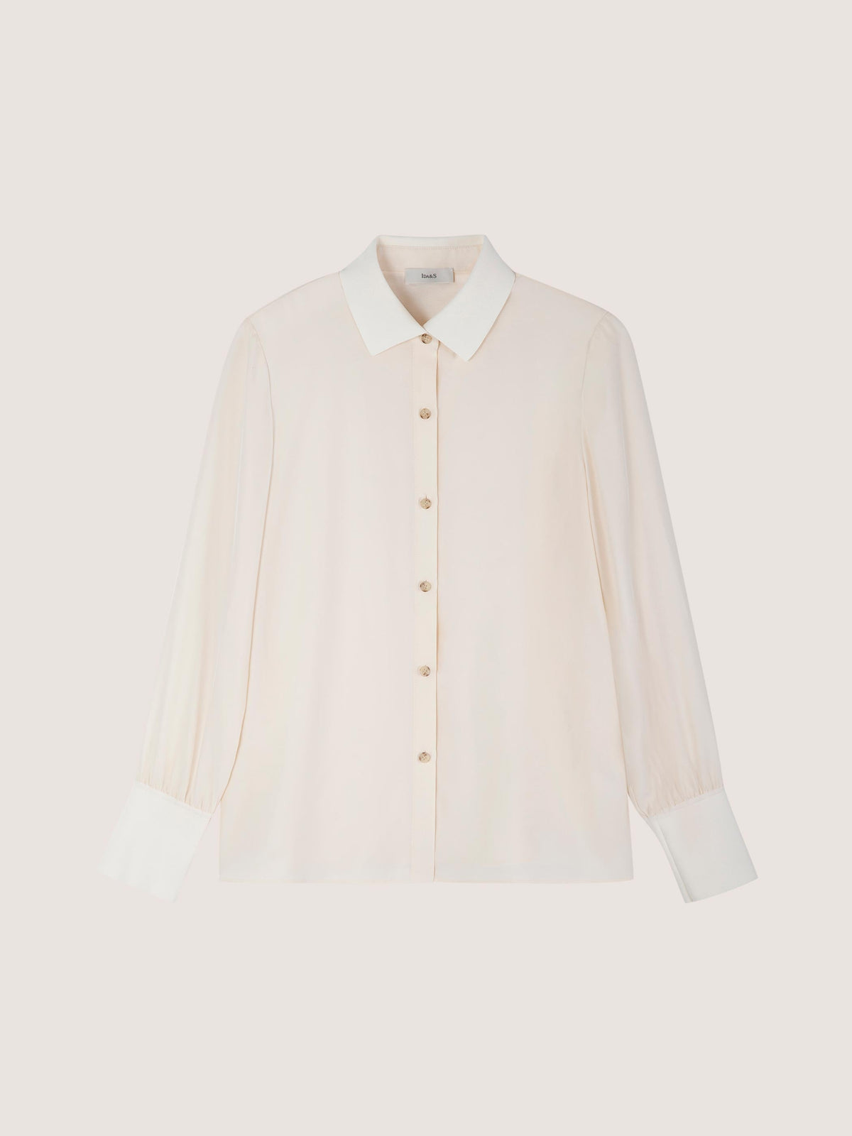 SILK BUTTONED DOWN BLOUSE WITH ELASTIC SLEEVE DETAIL