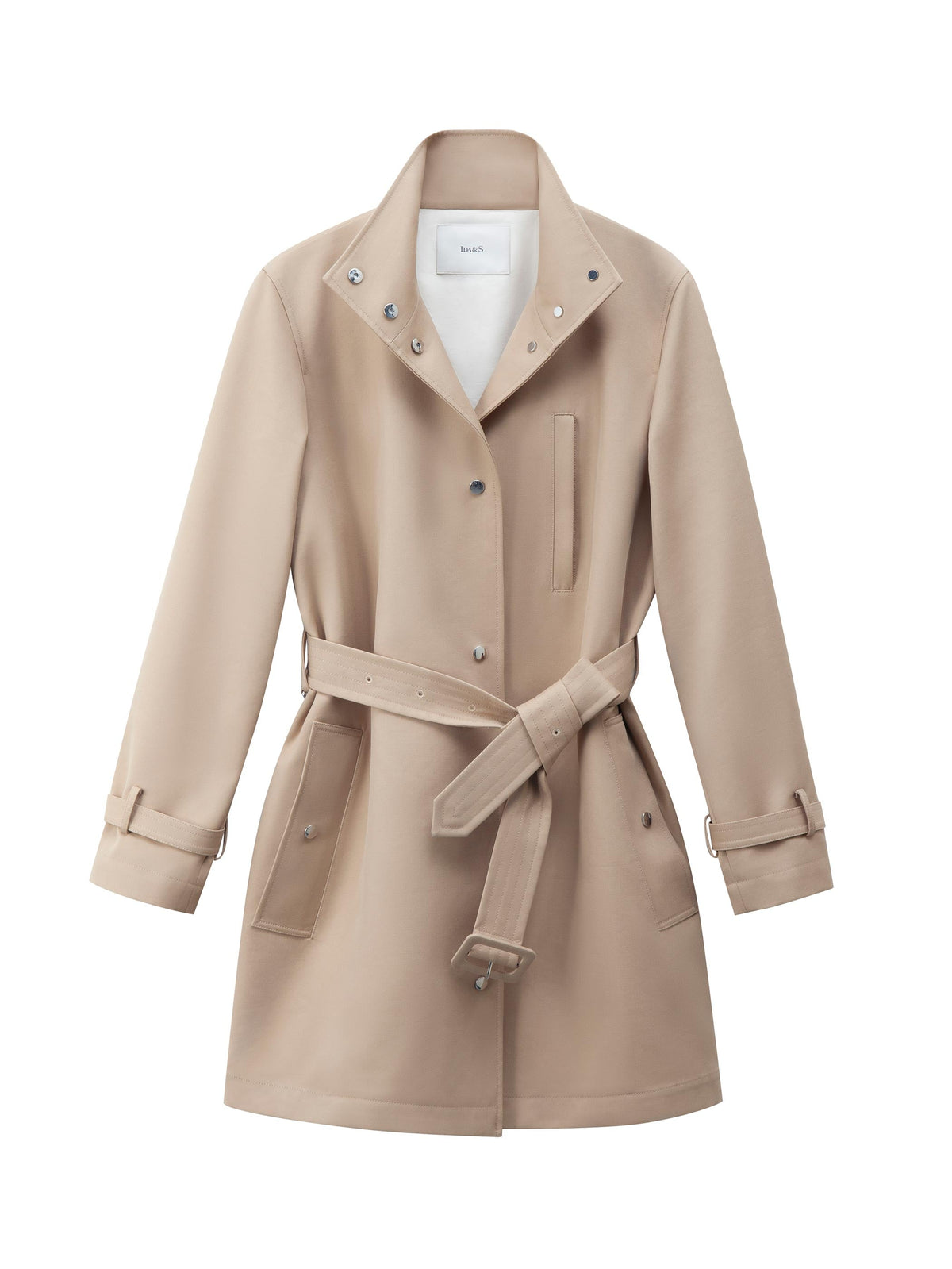 COTTON TWILL TRENCH COAT WITH HARDWARE TRIM