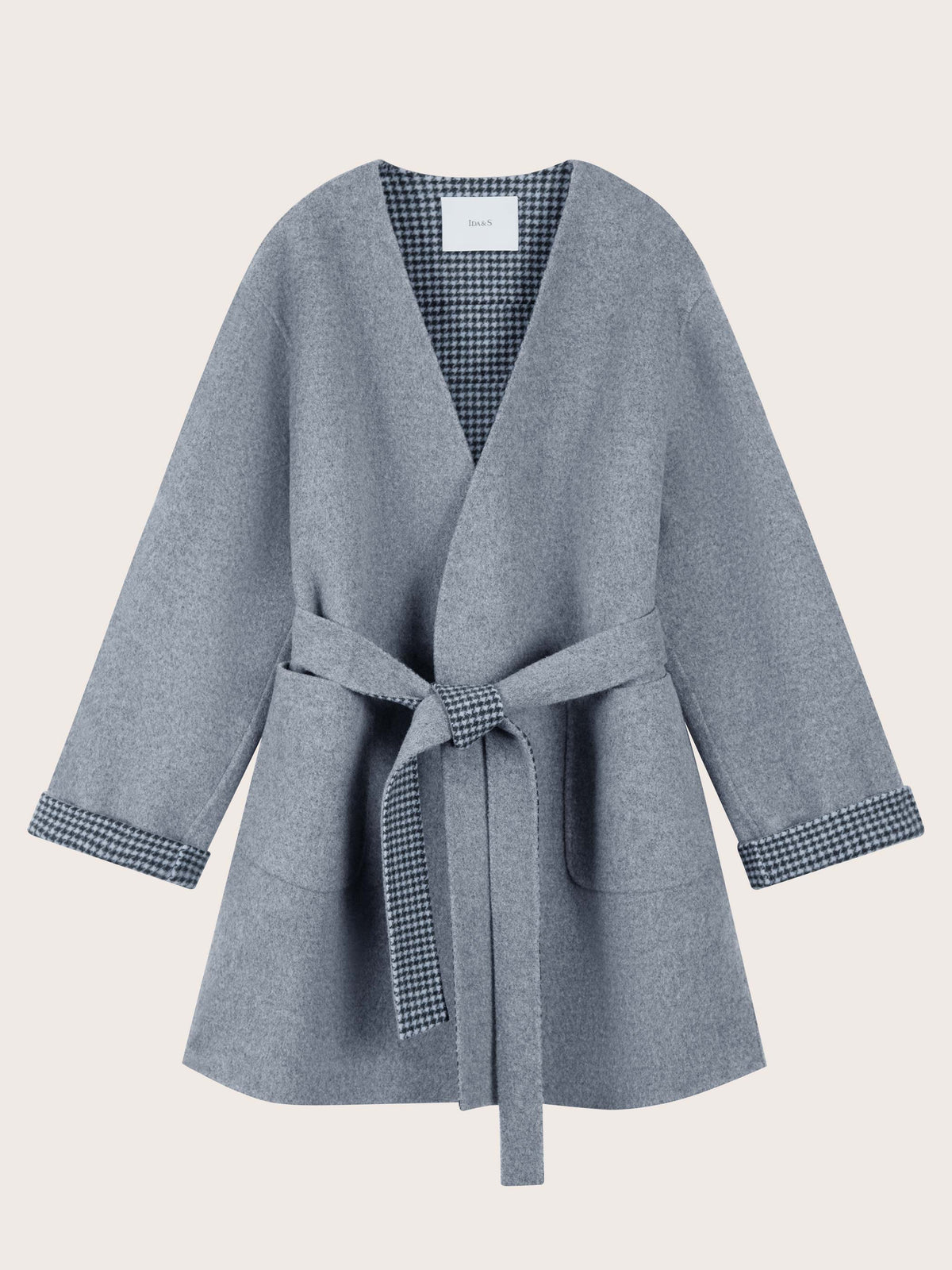 REVERSIBLE COLLARLESS COAT