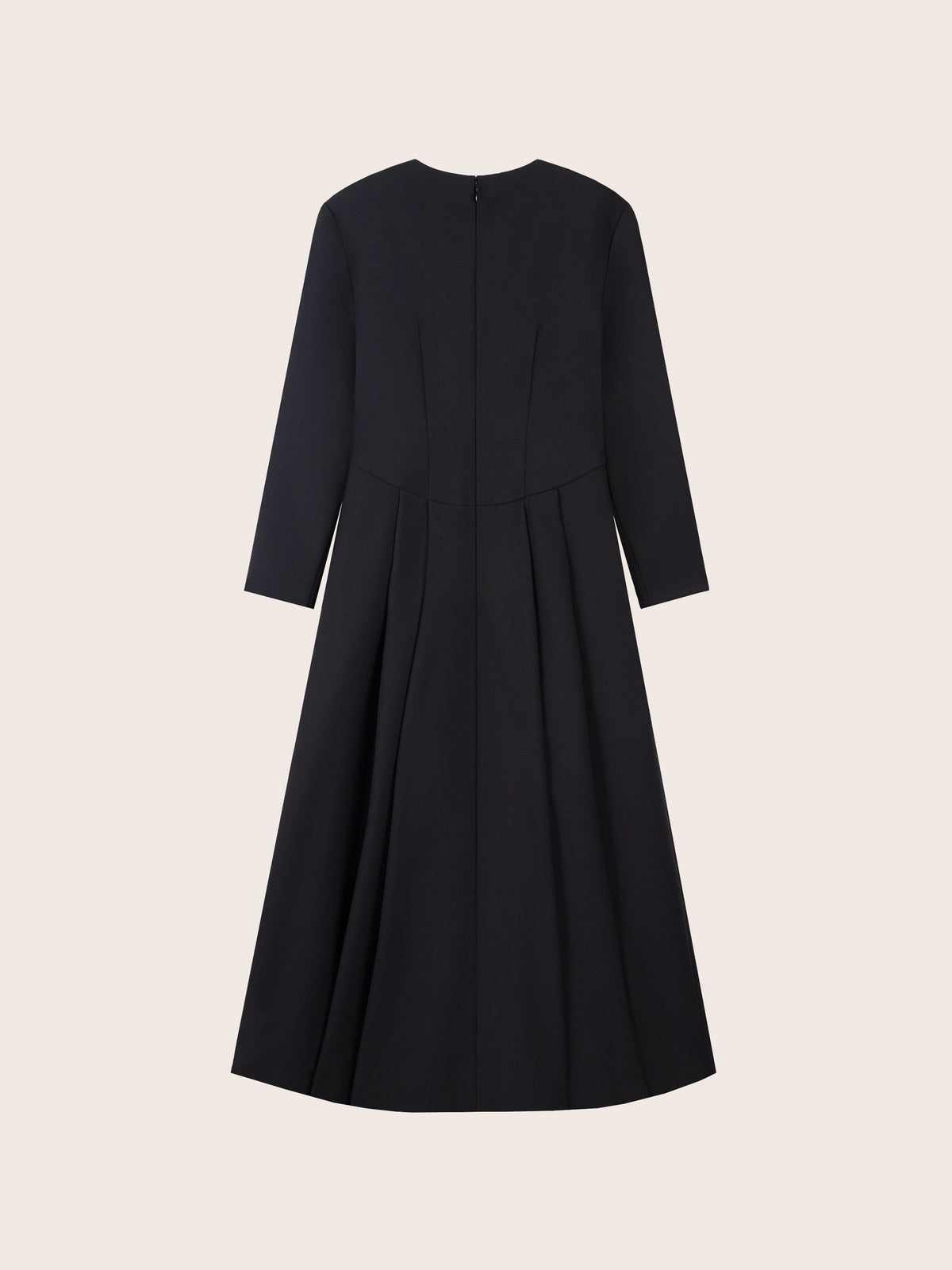 LONG SLEEVE CREW NECK A-LINE DRESS