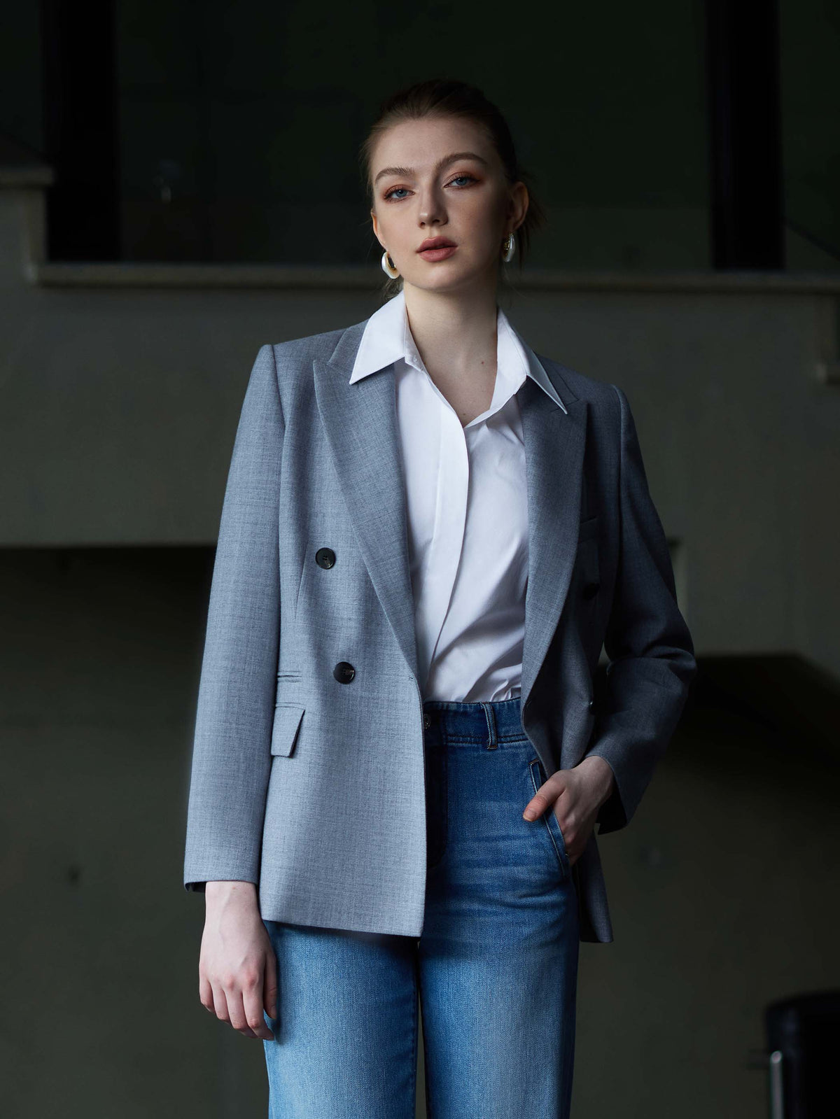 DOUBLE BREASTED WOOL BLAZER