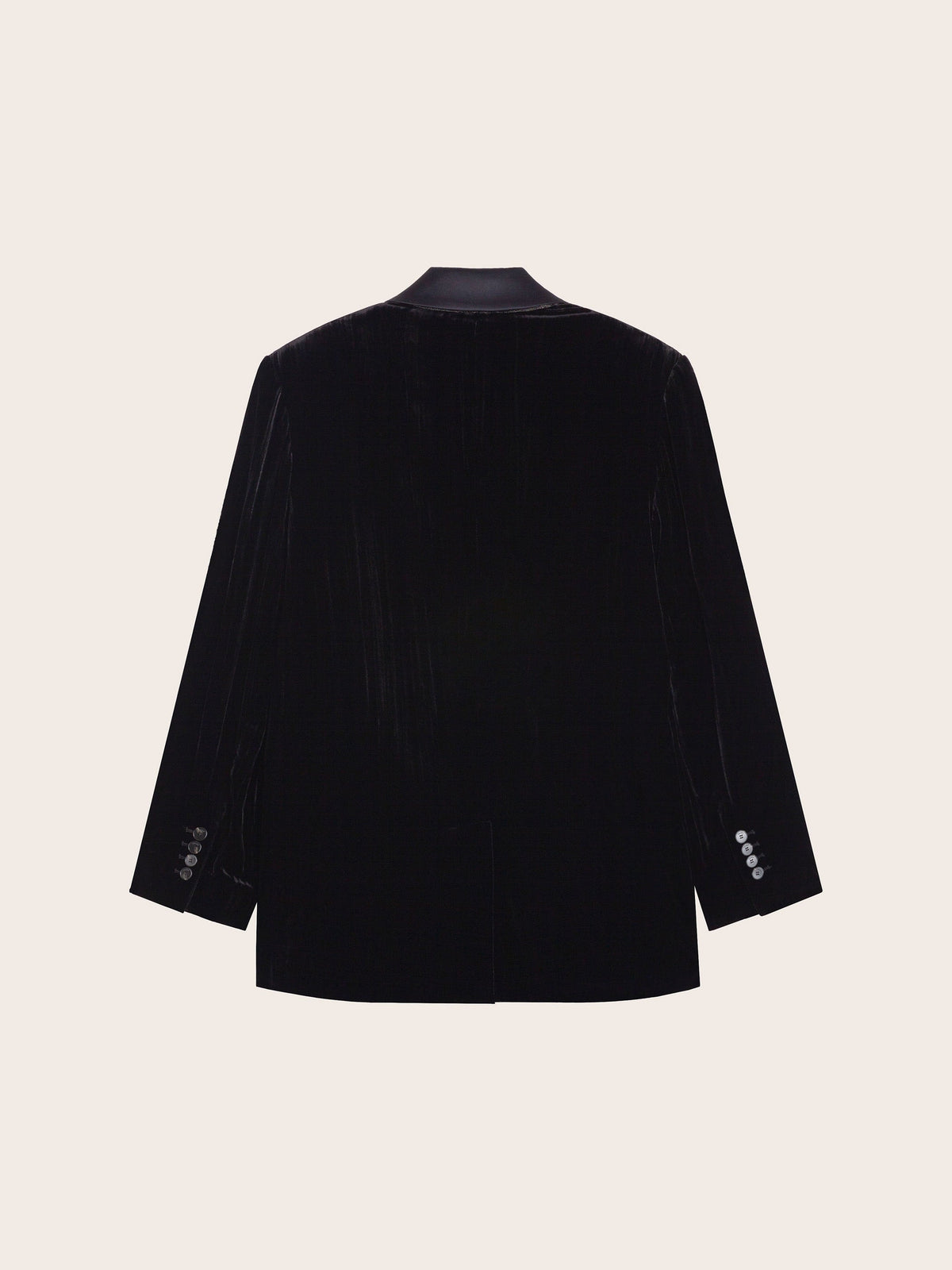 BUTTON FRONT VELVET BLAZER