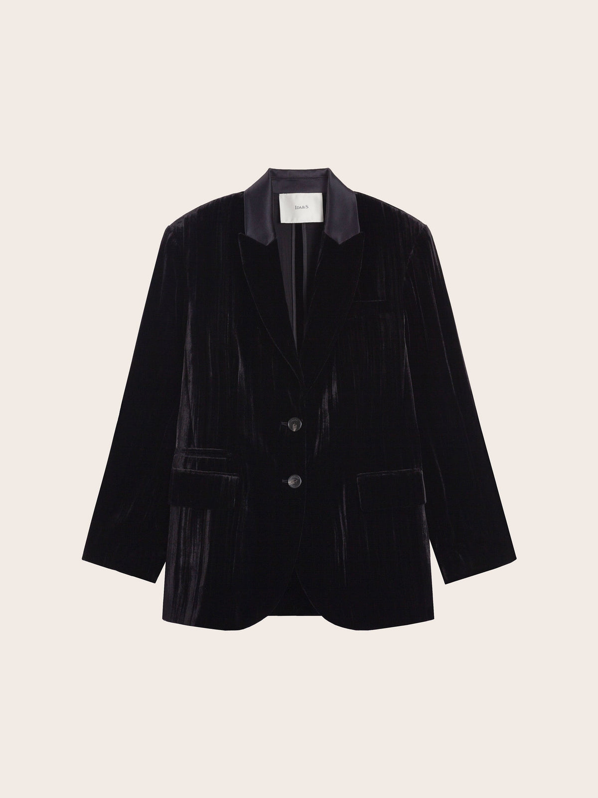 BUTTON FRONT VELVET BLAZER