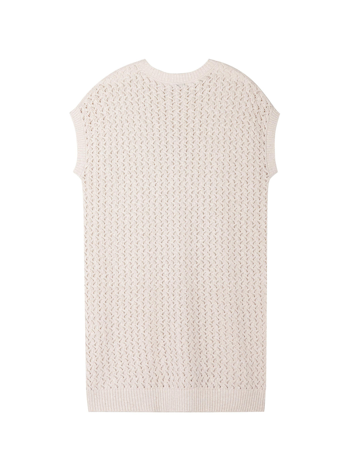 OPEN KNIT CREW NECK DRESS