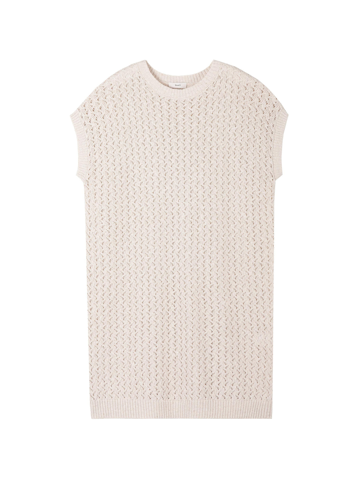 OPEN KNIT CREW NECK DRESS