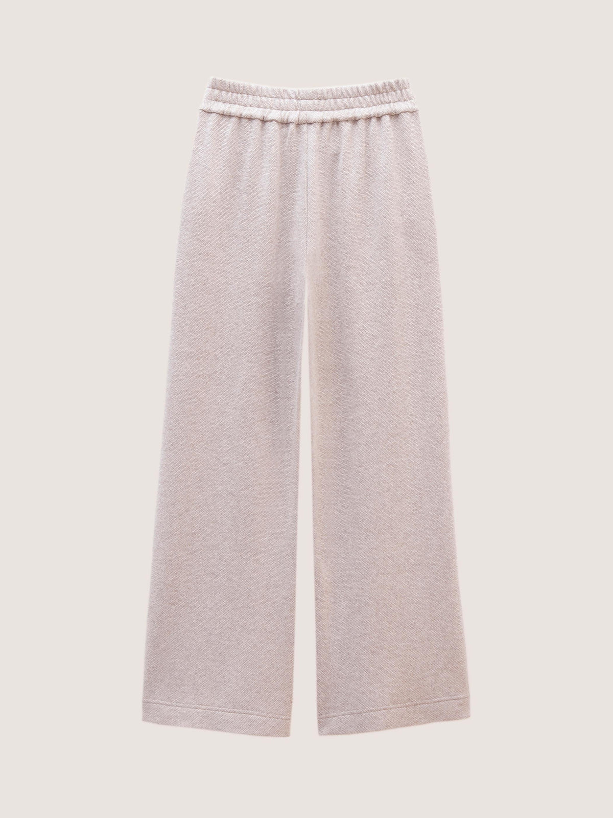 WOOL CASHMERE STRAIGHT LEG DRAWSTRING PANTS