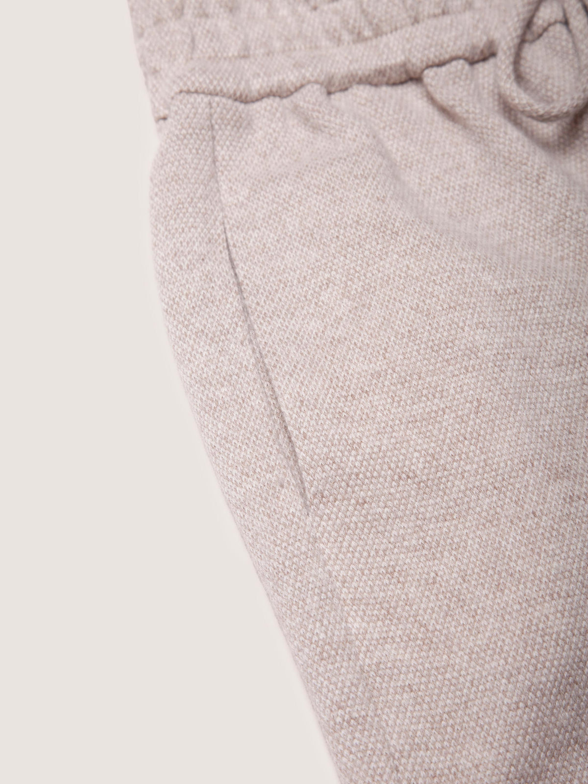 WOOL CASHMERE STRAIGHT LEG DRAWSTRING PANTS