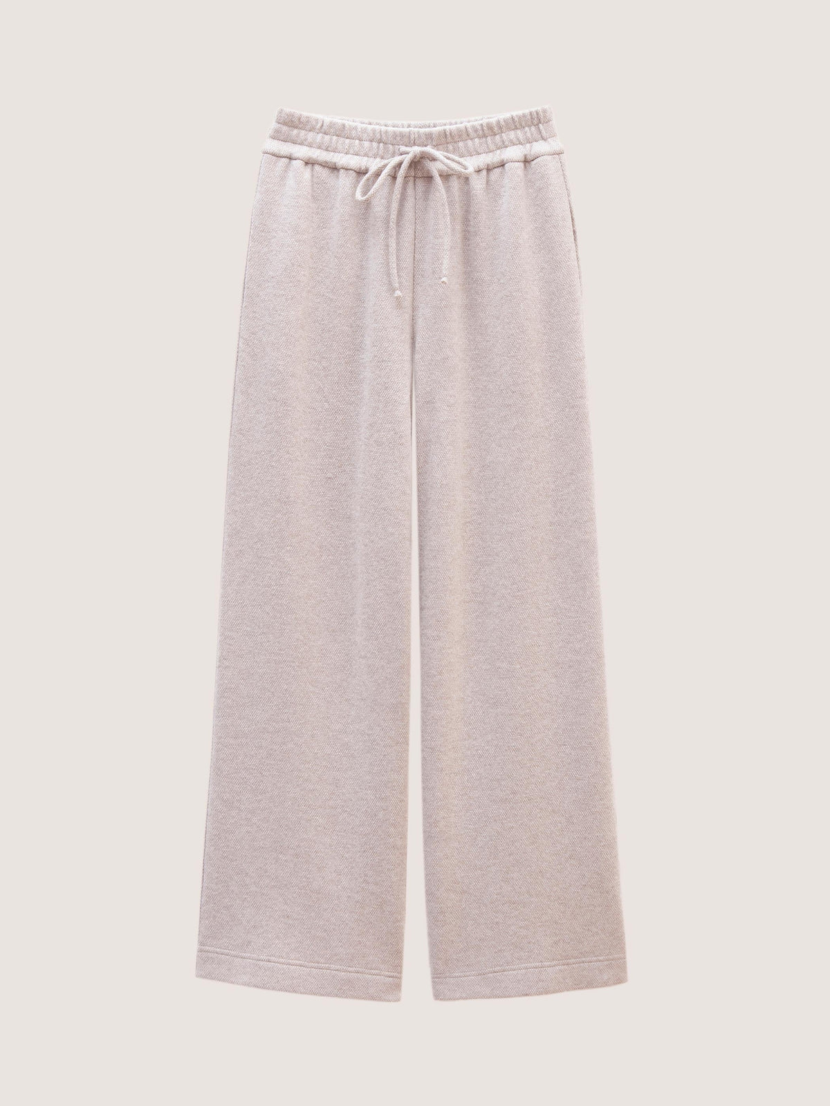 WOOL CASHMERE STRAIGHT LEG DRAWSTRING PANTS