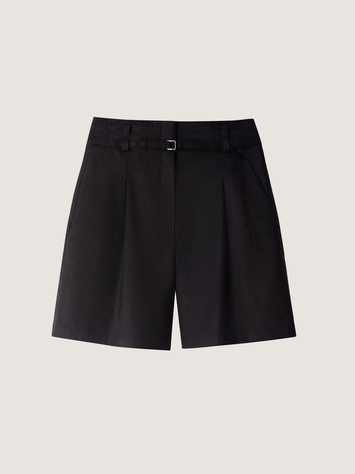 LINEN PLEATED SHORTS W/ BELT