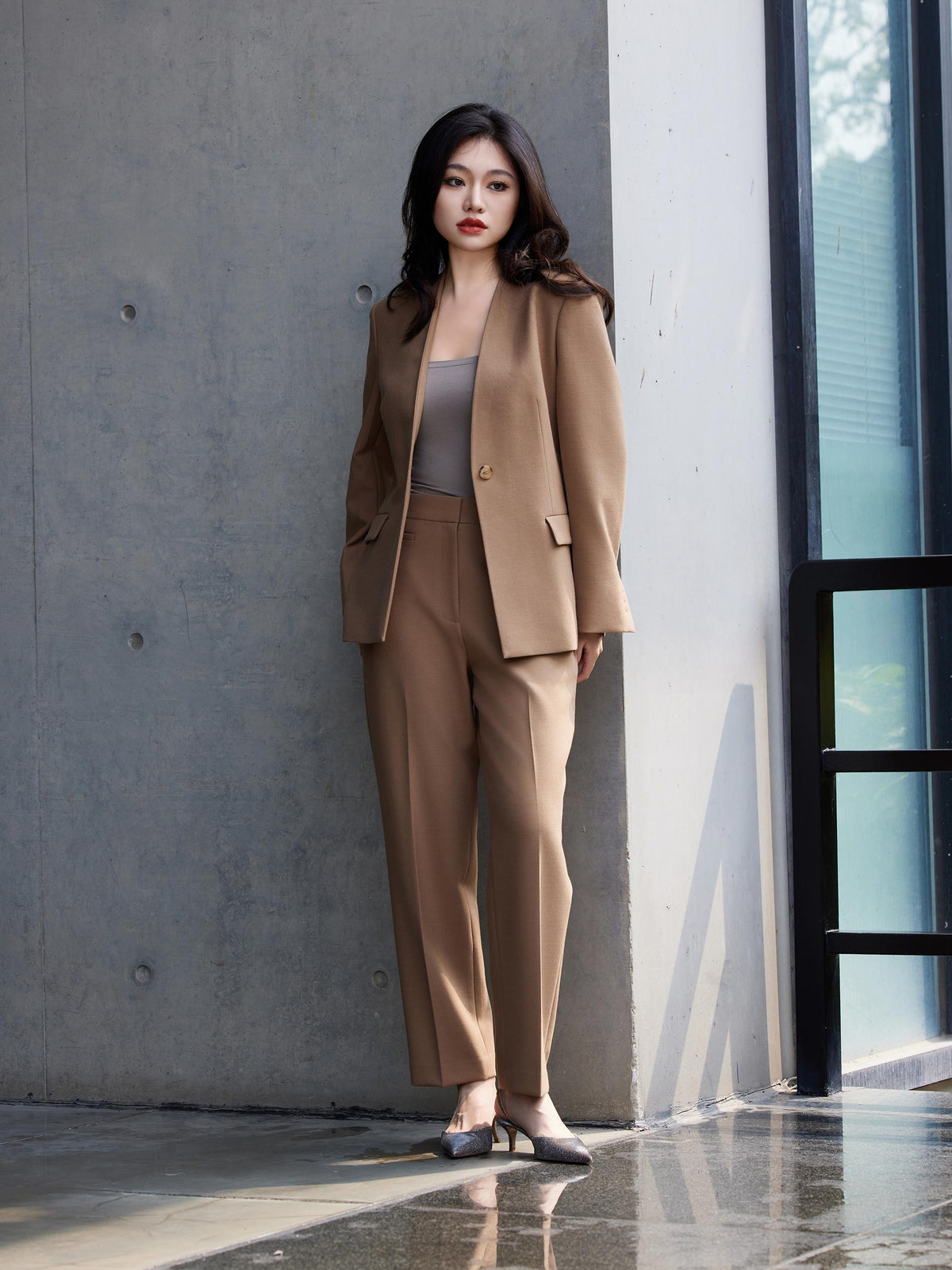 WOOD TAILORED SUIT PANTS