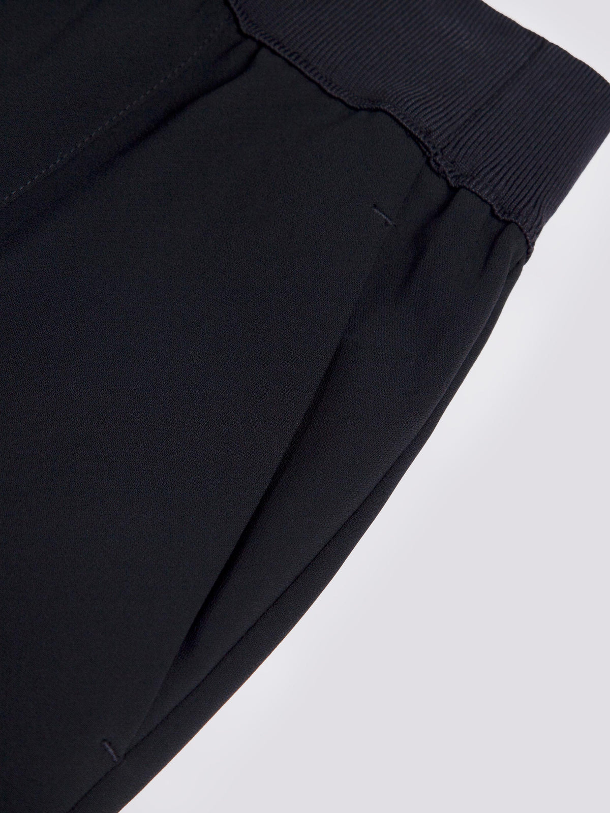 MID WAIST STRAIGHT LEG PANTS W/ ELASTIC WAISTBAND