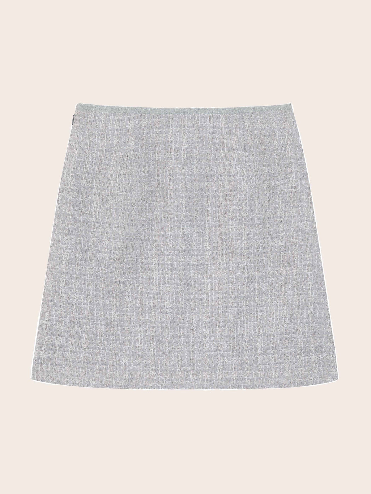 MID WASIT TWEED SKIRT W/ FRONT POCKETS